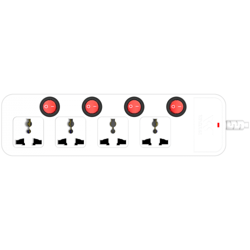 Walton Extension Socket 4 Point - 5 Meter - 3 Pin - White 1500 watt Multiplug- WES3P4E5 - Image 2