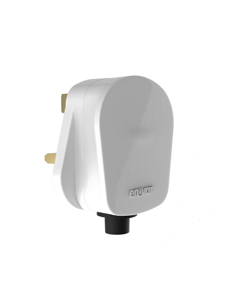 AKIJ ENOVAR 13A - White & Black 3 Pin Flat Plug