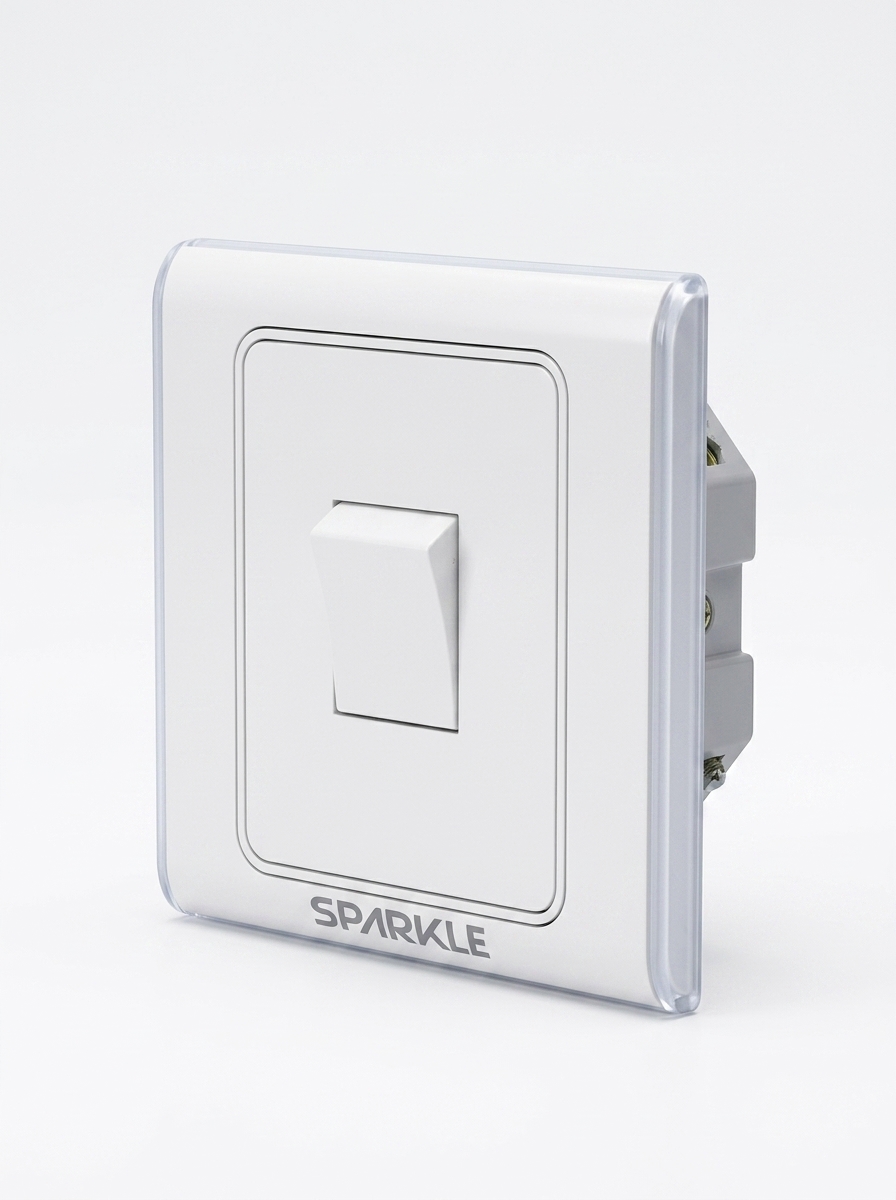 ACI Sparkle Gold Series 1 Gang 1 Way Switch (10A, 250V)-(White) - Image 2