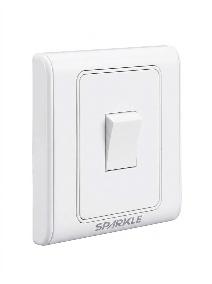 ACI Sparkle Gold Series 1 Gang 1 Way Switch (10A, 250V)-(White) - Image 3