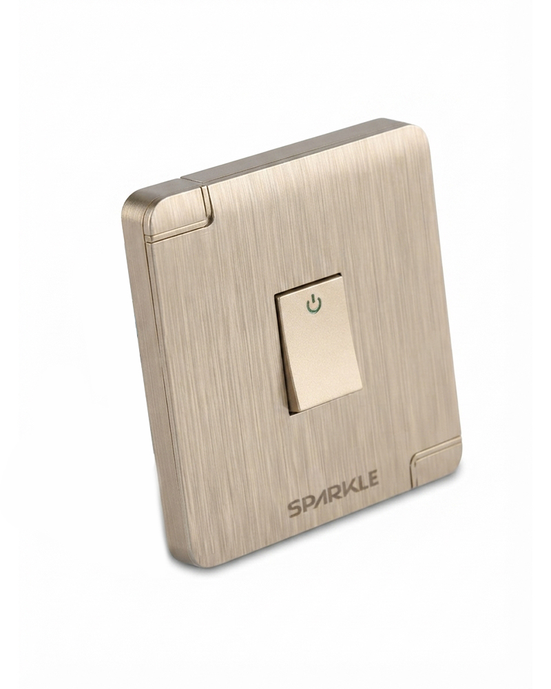 ACI Sparkle Ultra Series-1 Gang 2 Way Switch-(16A, 250V)-(Golden) - Image 2