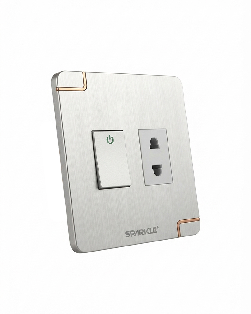 ACI Sparkle Ultra Series-2 Pin Socket with Switch-(10A,250V)-(White)-Modular Socket - Image 3