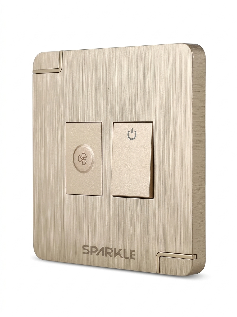 ACI Sparkle-Ultra Series (Golden)-Fan Dimmer Switch-500W, 250V-Modular Speed Controller - Image 3