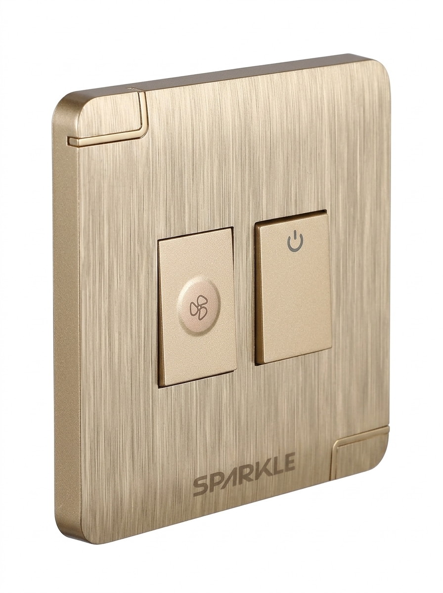 ACI Sparkle-Ultra Series (Golden)-Fan Dimmer Switch-500W, 250V-Modular Speed Controller - Image 2