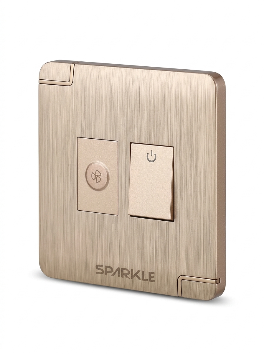 ACI Sparkle-Ultra Series (Golden)-Fan Dimmer Switch-500W, 250V-Modular Speed Controller - Image 4