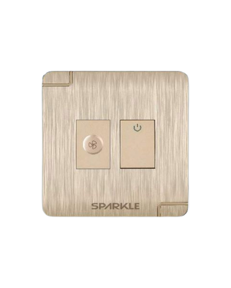 ACI Sparkle-Ultra Series (Golden)-Fan Dimmer Switch-500W, 250V-Modular Speed Controller