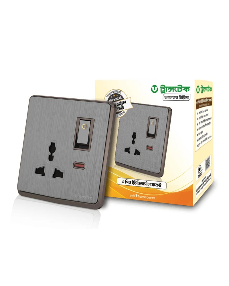 Transtec 3 Pin Universal Socket Falcon Series