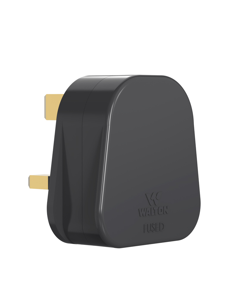 Walton 3Pin Plug (13A)-Black -WRP13A-13A Rewireable Plug