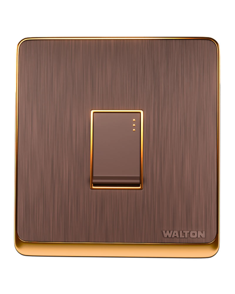 Walton Crown Series 1 Gang 1 Way Switch – Brown Gold – 250V 10A – Radium Indicator – WCN1GS1