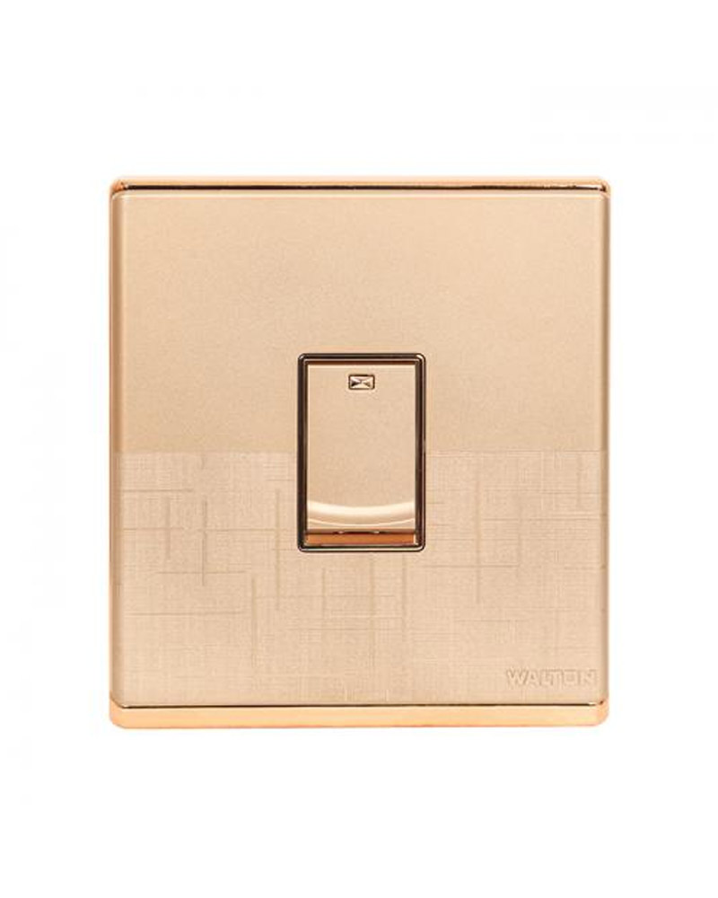 Walton Fiona Series 1 Gang 1 Way Switch – Golden – 250V 10A – Radium Indicator – WF1GS1