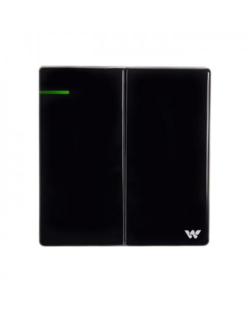 Walton Radium Indicator Crystal Series 2 Gang 1 Way Switch – Black – 250V 16A – 85 x 89 mm – WC2GS1