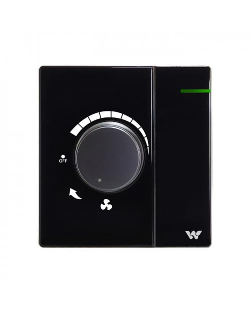 Walton Radium Indicator Crystal Series Fan Speed Regulator With Switch – Black – AC 250V 300W – 85 x 89 mm – WCFR